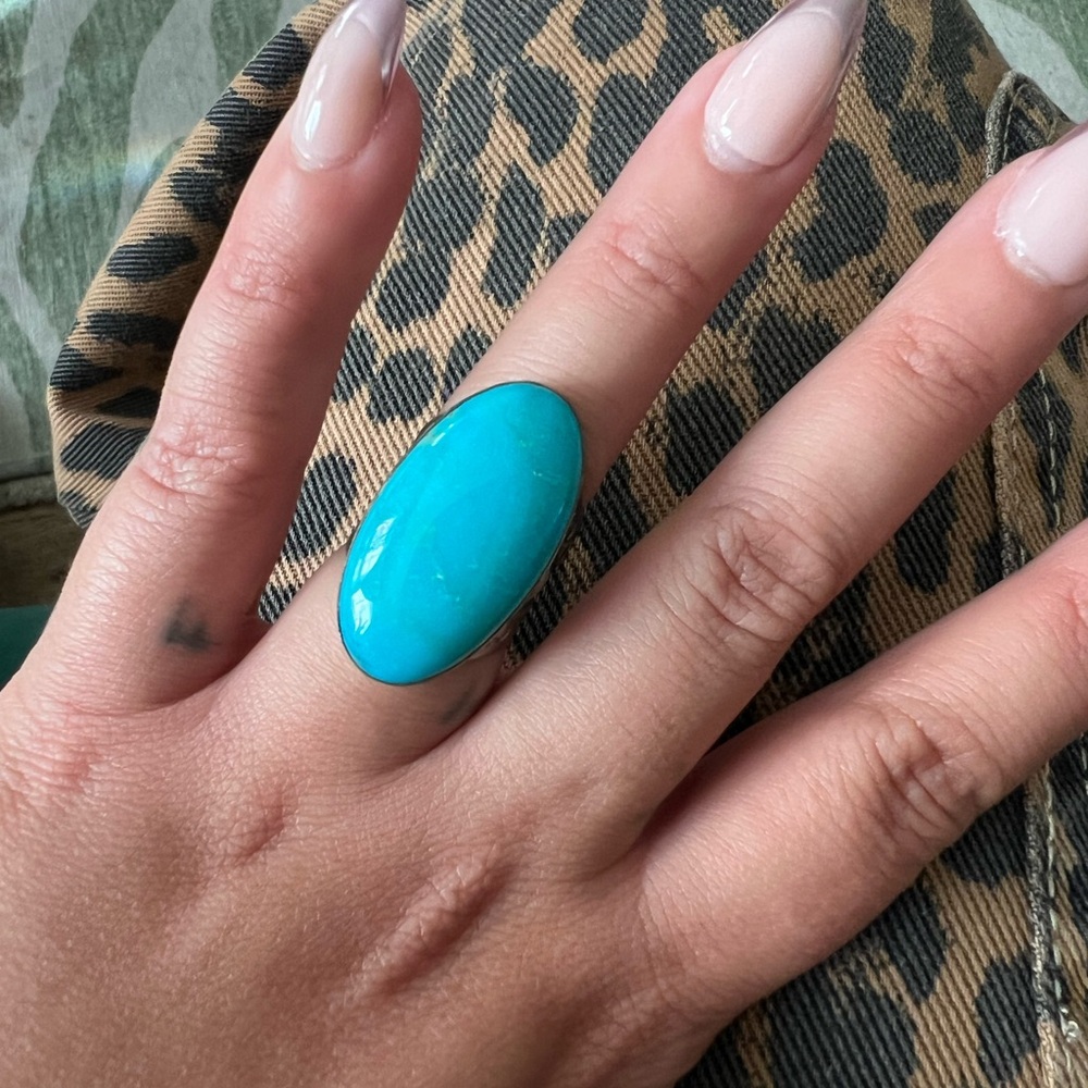 Silver Turquoise Ring size 7